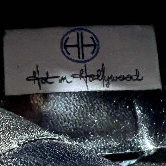 Hot In Hollywood-Black Leather Over Knee 4" Heels-Cheetah Print Inside-Ruffle-6M - Picture 15 of 16